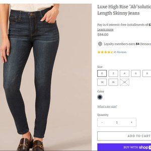 Democracy Ab-Technology Jeans Sz 8 Tapered to ankle